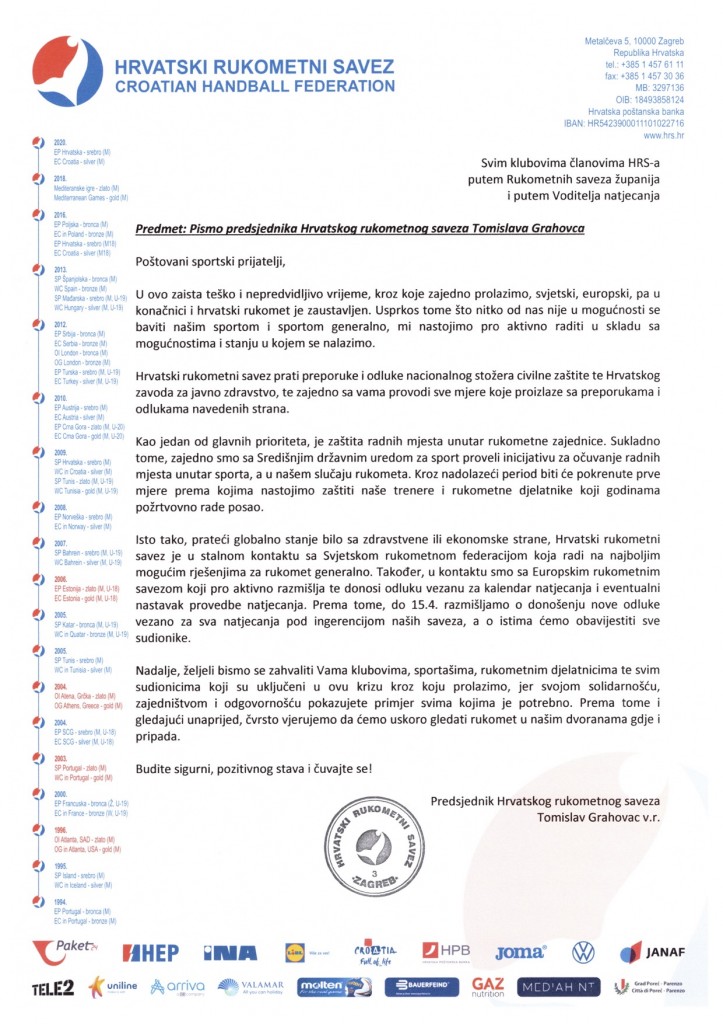 Pismo-predsjednika-Hrvatskog-rukometnog-saveza-Tomislava-Grahovc