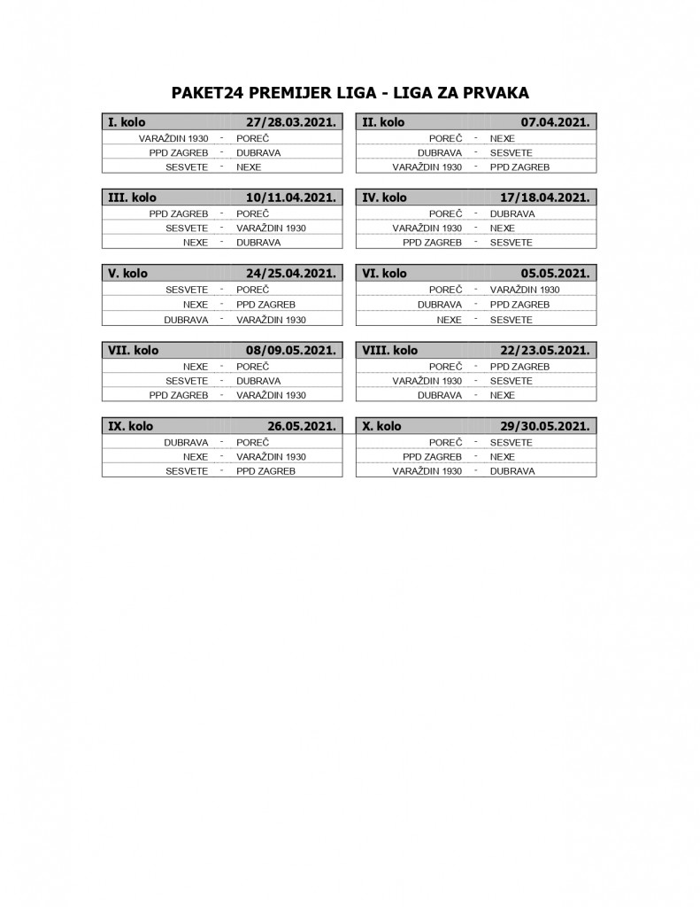 Raspored utakmica Paket24 Premijer liga - Liga za prvaka_page-0001